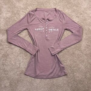 Aeropostale Long Sleeve Aeropostale 1987 Graphic Henley Size M